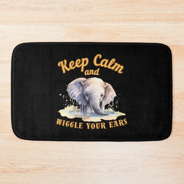 Item preview, Keep Calm And Wiggle Your Ears. watercolor elephant designed and sold by ElephantVibes.