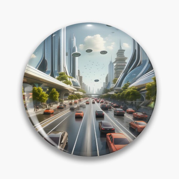 Item preview, futuristic city traffic with floating buildings designed and sold by IncredibleGeek.