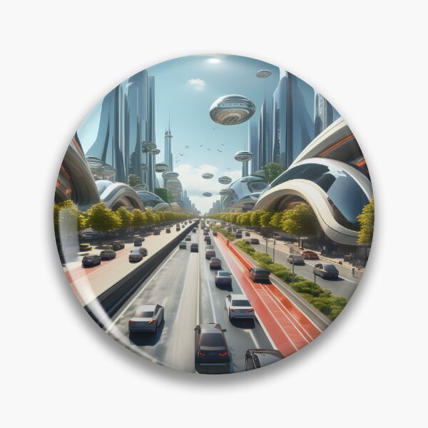 Item preview, futuristic city traffic with floating buildings designed and sold by IncredibleGeek.