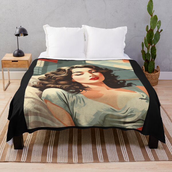 Vista previa del artículo con la obra «Bikini - Chica Introvertida En Bikini Acostada En La Cama», diseñado y vendido por LoveandNature.