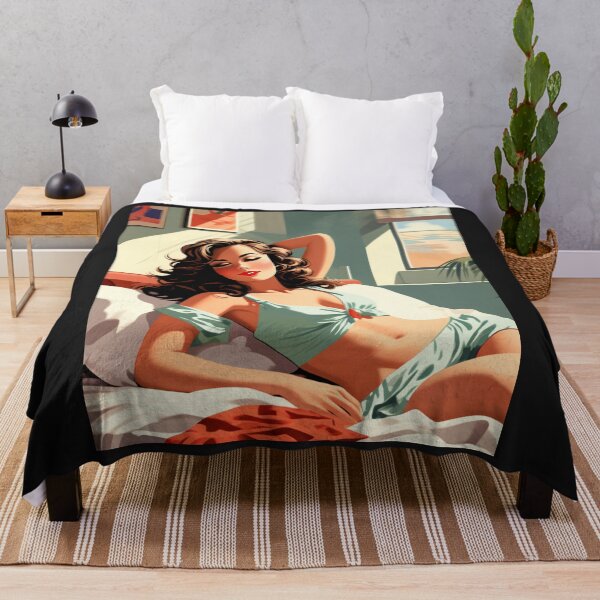 Vista previa del artículo con la obra « Bikini - Chica Introvertida En Bikini Acostada En La Cama», diseñado y vendido por LoveandNature.