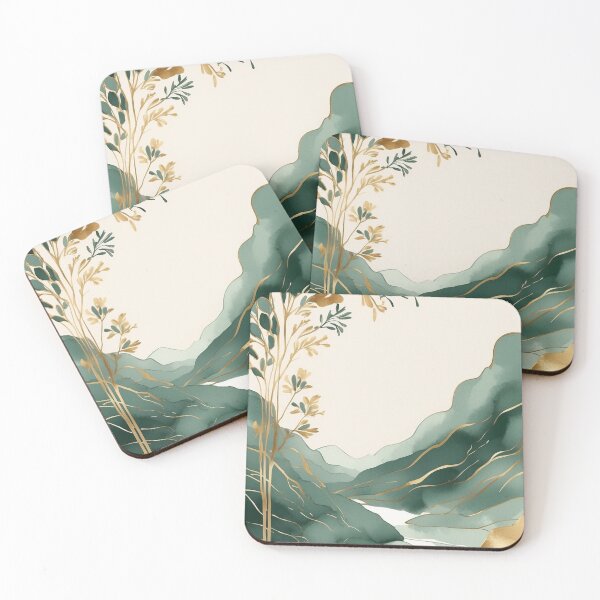 Artikelvorschau, 003 Abstract Art (Green and Gold Theme) entworfen und verkauft von Alexis Art Collection.