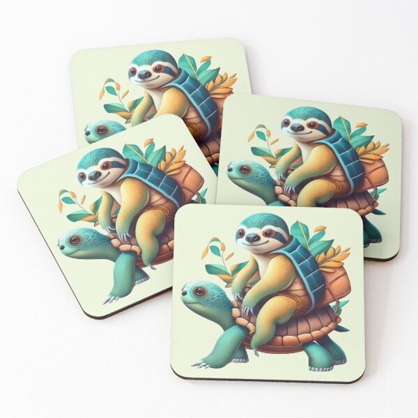 Item preview, Cute sloth riding turtle  designed and sold by Animalpetslover.