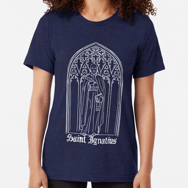 Saint Ignatius on White Tri-blend T-Shirt