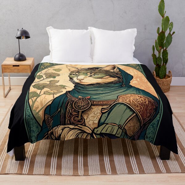 Item preview, Art Nouveau Cat Medieval Knight Robin Hood designed and sold by entwithanaxe.