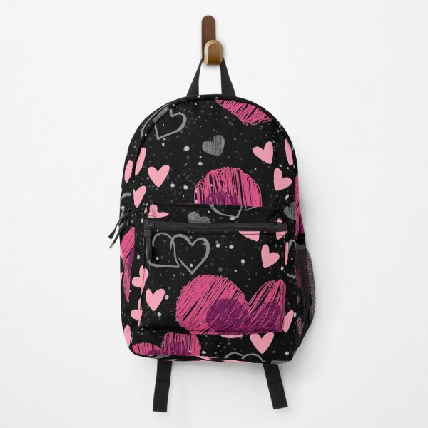 Item preview, Pink heart love and black theme pattern-funny cute beautiful art print design designed and sold by HoneyBlizz.