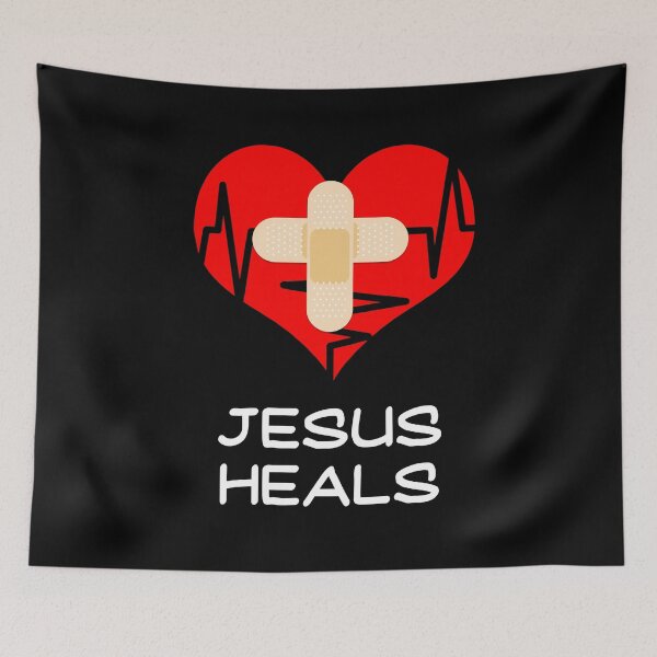 Item preview, Jesus Heals Christian Cross Nurse Heart T-Shirt designed and sold by CreativeStrike.