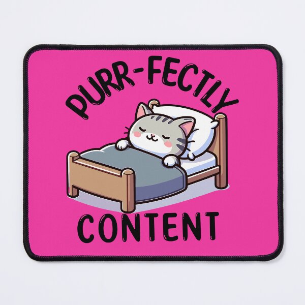 Item preview, Purrfectly Content Pun designed and sold by TwistedRabbit12.