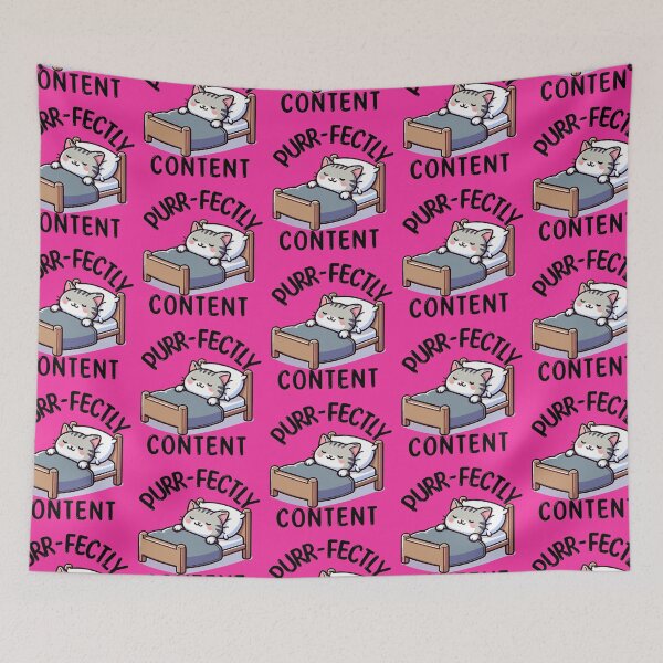 Item preview, Purrfectly Content Pun designed and sold by TwistedRabbit12.