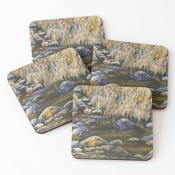Item preview, Cedar Creek - watercolour painting of creek with rocks and grass designed and sold by Ann Russell.