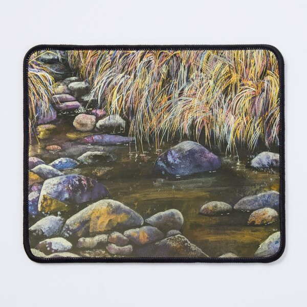 Item preview, Cedar Creek - watercolour painting of creek with rocks and grass designed and sold by Ann Russell.