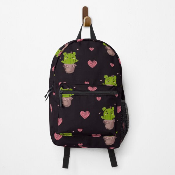 Item preview, cute cactus and love in black theme pattern-funny cute art print design designed and sold by HoneyBlizz.
