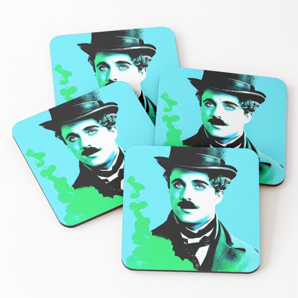 Item preview, Portrait of Charlie Chaplin painted in graffiti style with quote designed and sold by BubblyDelight.
