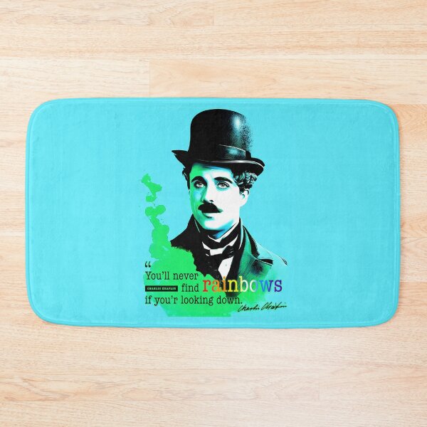 Item preview, Portrait of Charlie Chaplin painted in graffiti style with quote designed and sold by BubblyDelight.