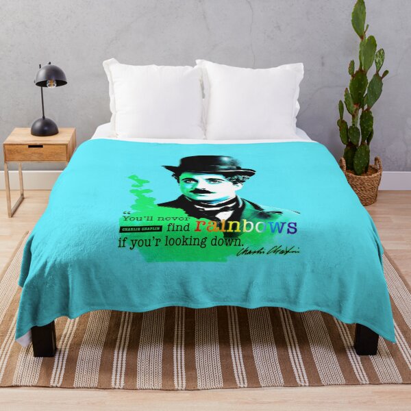 Item preview, Portrait of Charlie Chaplin painted in graffiti style with quote designed and sold by BubblyDelight.