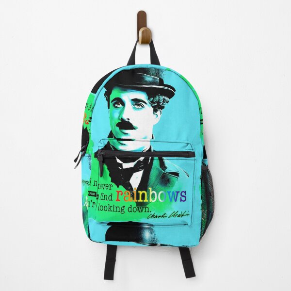 Item preview, Portrait of Charlie Chaplin painted in graffiti style with quote designed and sold by BubblyDelight.