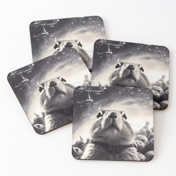 Item preview, Squirrel looking at alien ships designed and sold by Linework Studio.