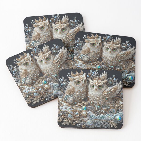 Item preview, Two Beautiful Owls Made with Mother of Pearl designed and sold by purplesensation.