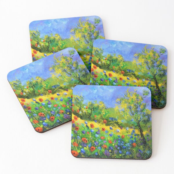 Item preview, Rd and blue poppies designed and sold by calimero.