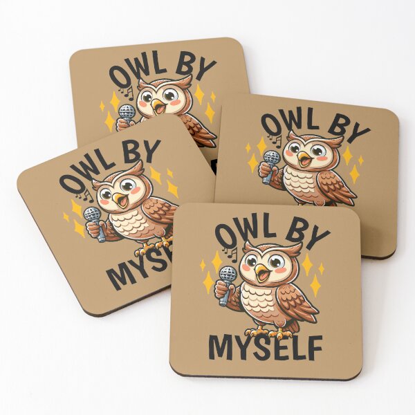Item preview, Lonely Owl Singing Owl By Myself Pun designed and sold by TwistedRabbit12.