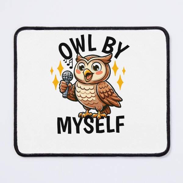 Item preview, Lonely Owl Singing Owl By Myself Pun designed and sold by TwistedRabbit12.
