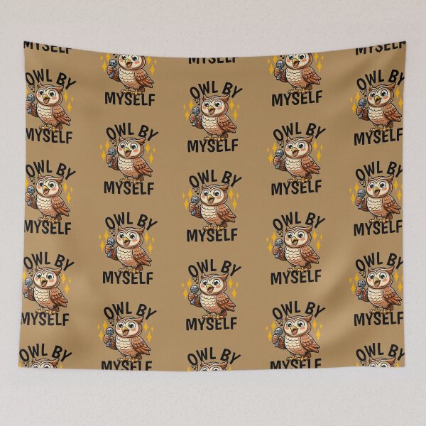 Item preview, Lonely Owl Singing Owl By Myself Pun designed and sold by TwistedRabbit12.