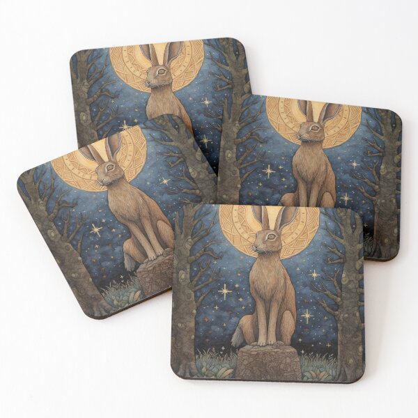 Item preview, Hare, Pagan Hare, Pagan Art, Moon, Animal, designed and sold by thewandswant.