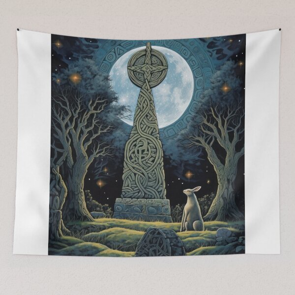 Item preview, Hare, Pagan Hare, Pagan Art, Moon, Animal, designed and sold by thewandswant.