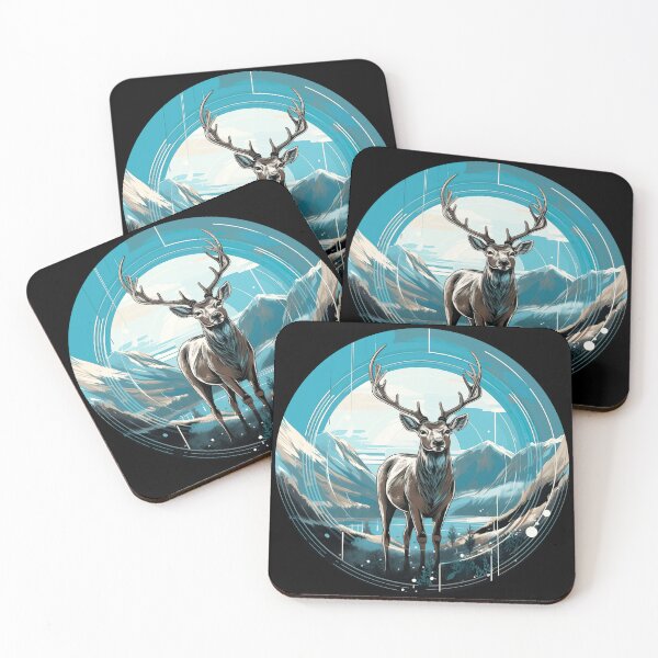 Item preview, Animal Art | Mountain landscape with deer designed and sold by Fractal-Graphic.
