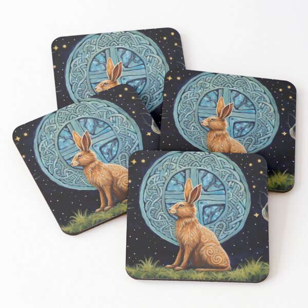 Item preview, Hare, Pagan Hare, Pagan Art, Moon, Animal, designed and sold by thewandswant.