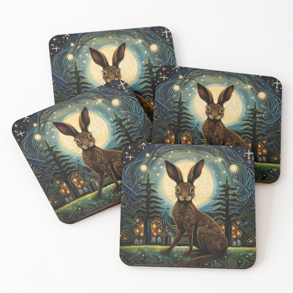 Item preview, Hare, Pagan Hare, Pagan Art, Moon, Animal, designed and sold by thewandswant.