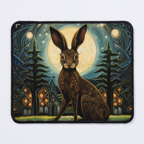 Item preview, Hare, Pagan Hare, Pagan Art, Moon, Animal, designed and sold by thewandswant.