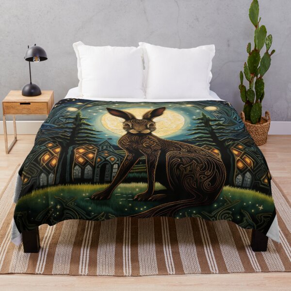 Item preview, Hare, Pagan Hare, Pagan Art, Moon, Animal, designed and sold by thewandswant.