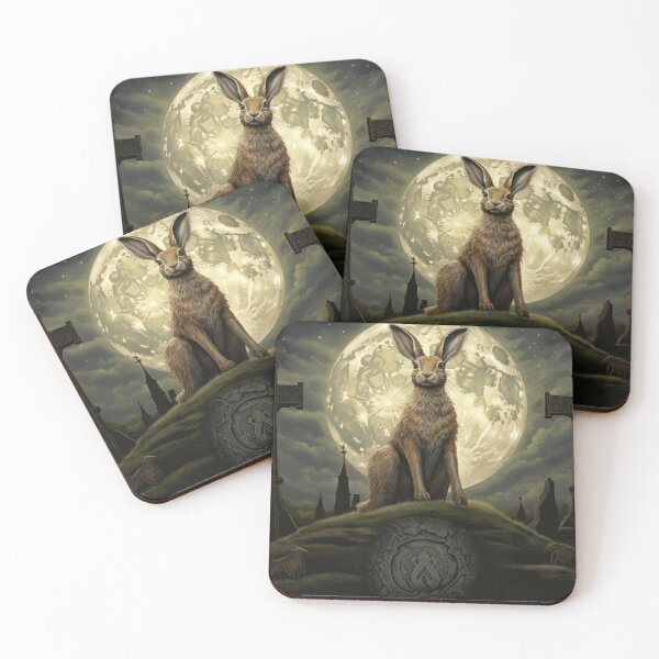 Item preview, Hare, Pagan Hare, Pagan Art, Moon, Animal, designed and sold by thewandswant.