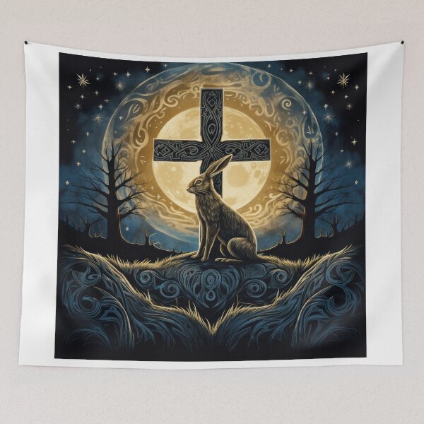 Item preview, Hare, Pagan Hare, Pagan Art, Moon, Animal, designed and sold by thewandswant.