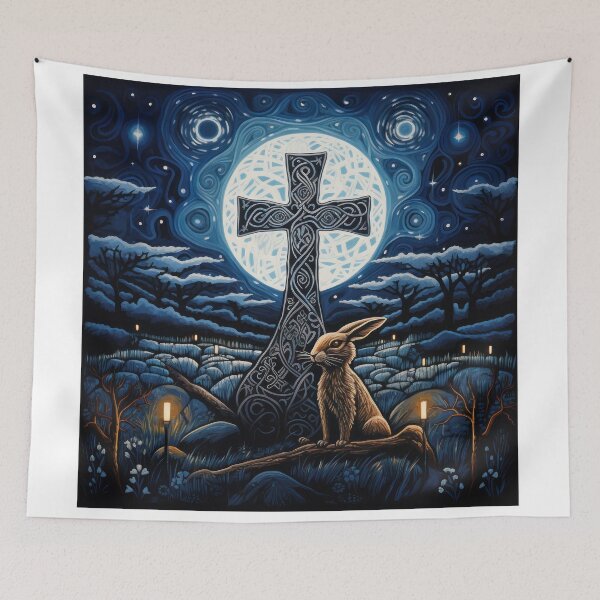 Item preview, Hare, Pagan Hare, Pagan Art, Moon, Animal, designed and sold by thewandswant.