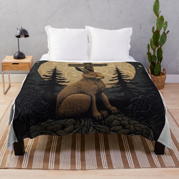 Item preview, Hare, Pagan Hare, Pagan Art, Moon, Animal, designed and sold by thewandswant.