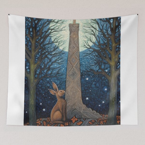 Item preview, Hare, Pagan Hare, Pagan Art, Moon, Animal, designed and sold by thewandswant.