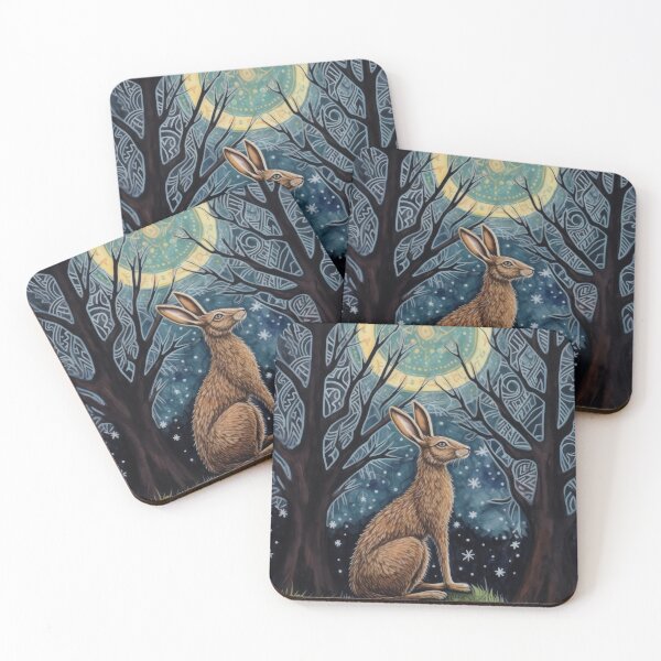 Item preview, Hare, Pagan Hare, Pagan Art, Moon, Animal, designed and sold by thewandswant.