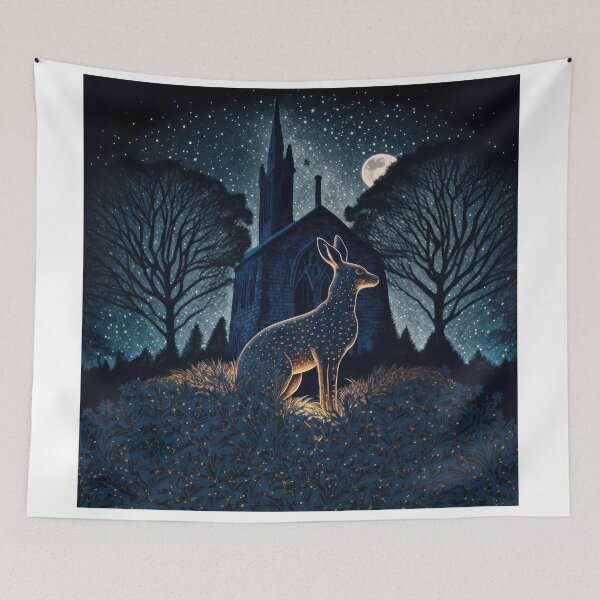 Item preview, Hare, Pagan Hare, Pagan Art, Moon, Animal, designed and sold by thewandswant.