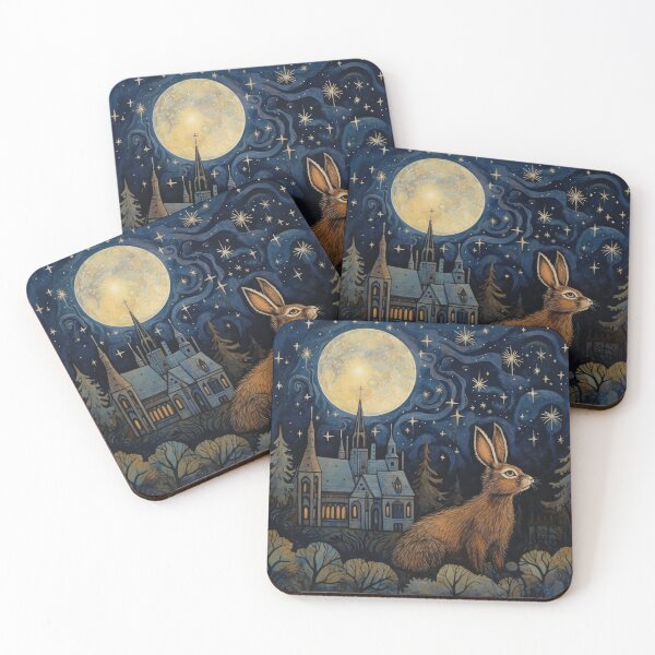 Item preview, Hare, Pagan Hare, Pagan Art, Moon, Animal, designed and sold by thewandswant.