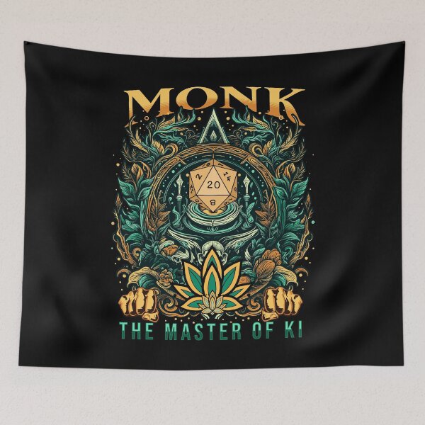 Item preview, DND MONK: Master of KI, D20 monk class dice and fury of blows designed and sold by DungeonAtelier.