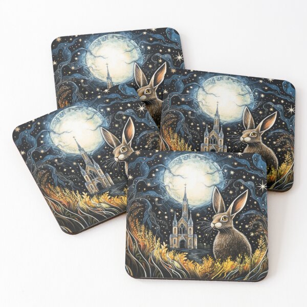 Item preview, Hare, Pagan Hare, Pagan Art, Moon, Animal, designed and sold by thewandswant.