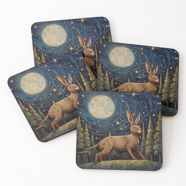 Item preview, Hare, Pagan Hare, Pagan Art, Moon, Animal, designed and sold by thewandswant.