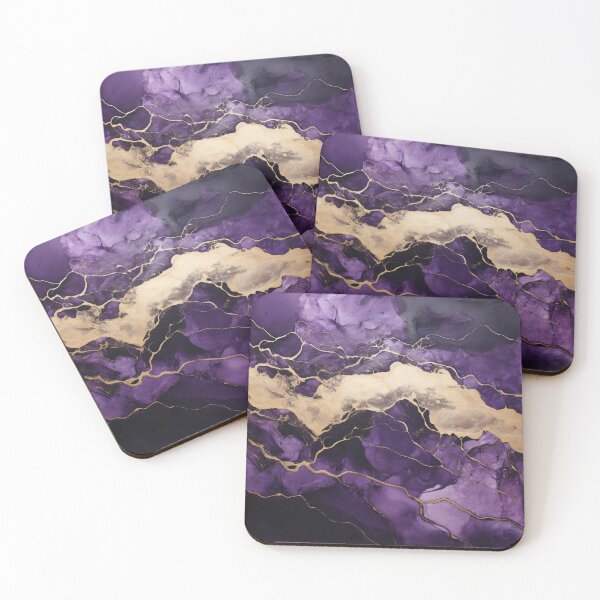 Item preview, Purple Marble Agate Gold Glitter Rich  #decor #art #design designed and sold by GrinGalore.