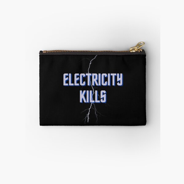 Item preview, ELECTRICITY KILLS Purple and Black Circle Sticker designed and sold by tinyindiangirl.