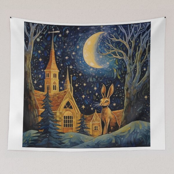 Item preview, Hare, Pagan Hare, Pagan Art, Moon, Animal, designed and sold by thewandswant.