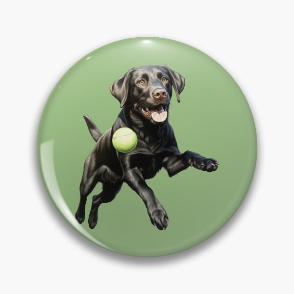 Item preview, Playful Black Labrador with Tennis Ball Illustration designed and sold by solrevolver.