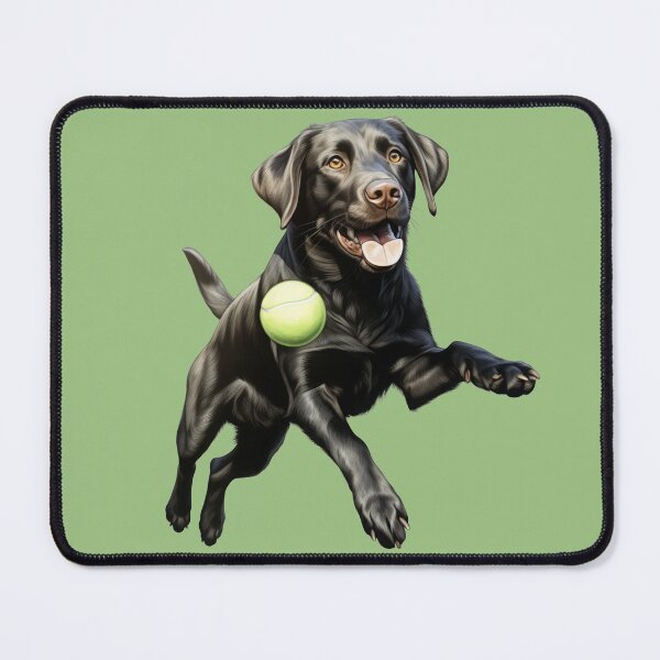 Item preview, Playful Black Labrador with Tennis Ball Illustration designed and sold by solrevolver.