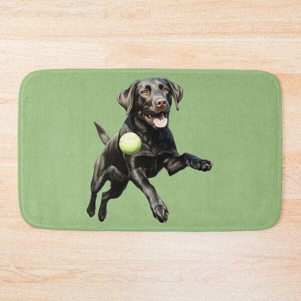 Item preview, Playful Black Labrador with Tennis Ball Illustration designed and sold by solrevolver.
